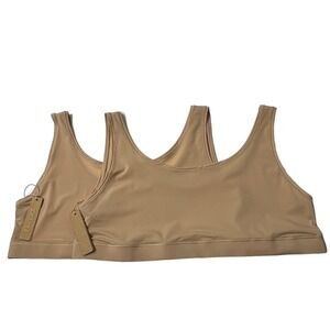 SKIMS Jelly Sheer Scoop Neck Bralette Lot of 2 Clay XL
